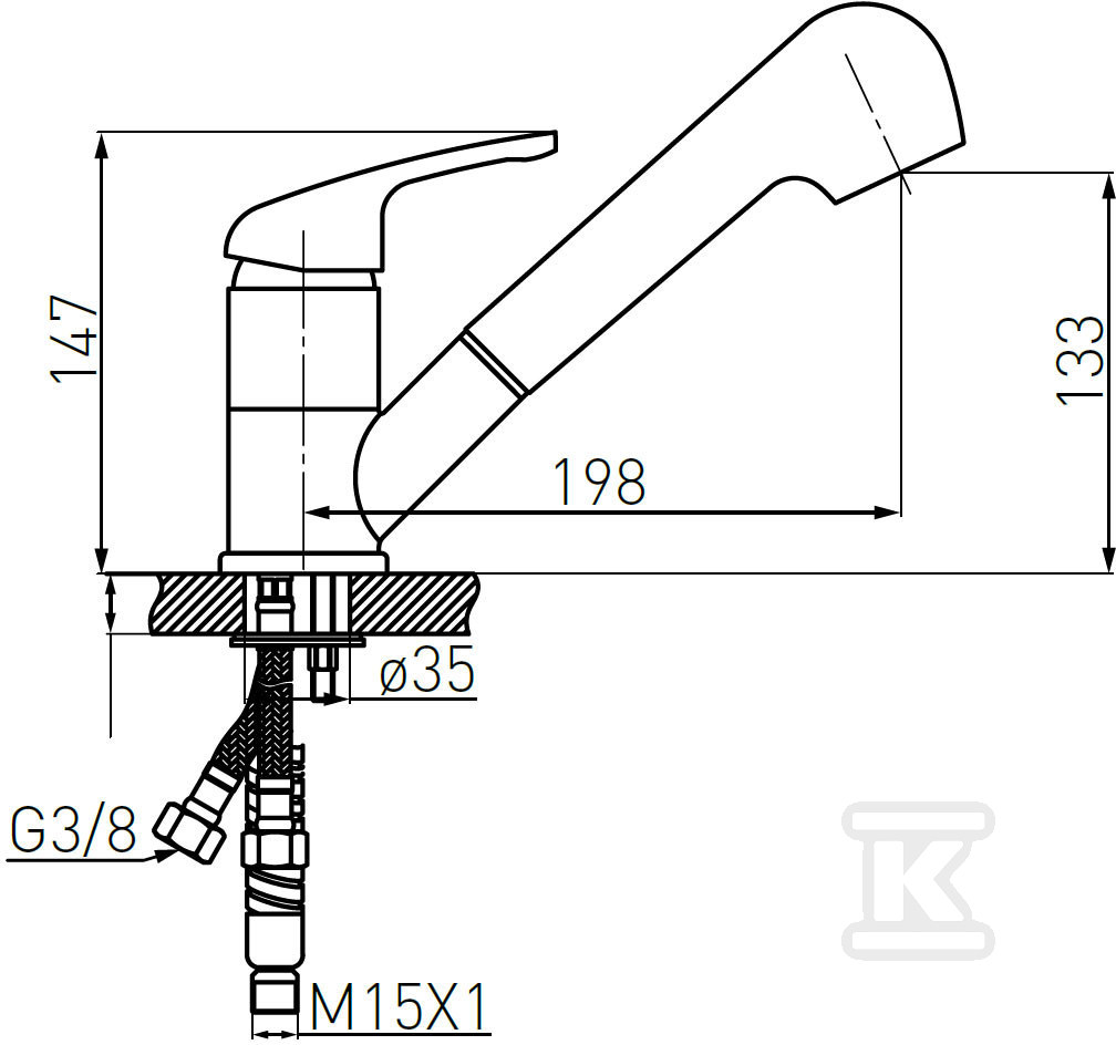 FREYA standing sink mixer with pull-out - BFR8B