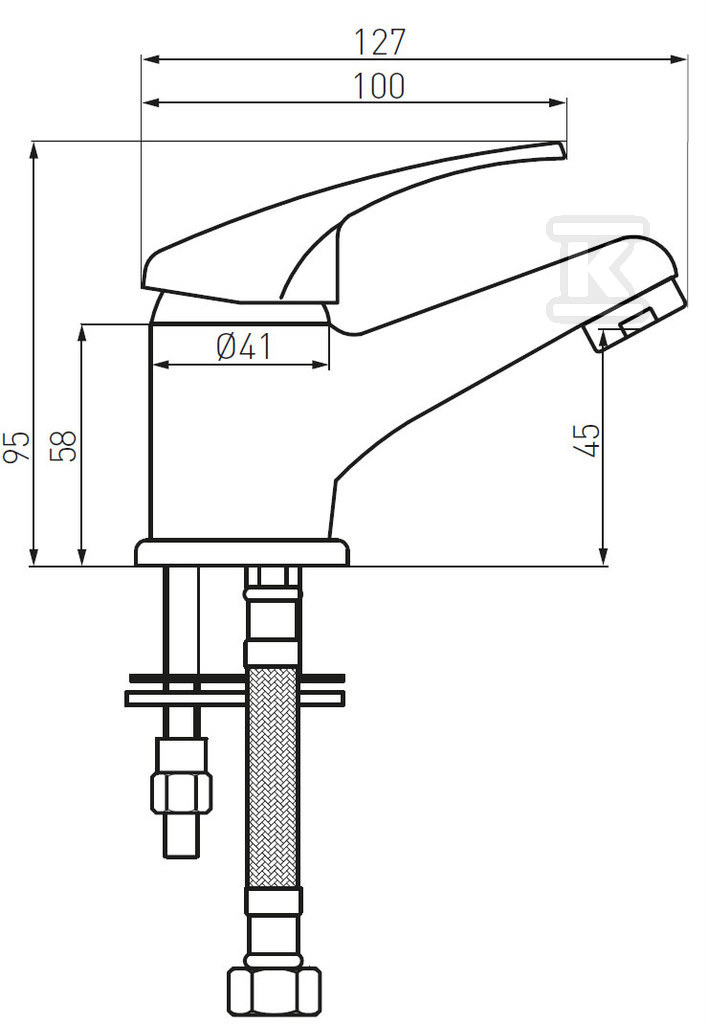 BASIC standing basin mixer, chrome - BBC2