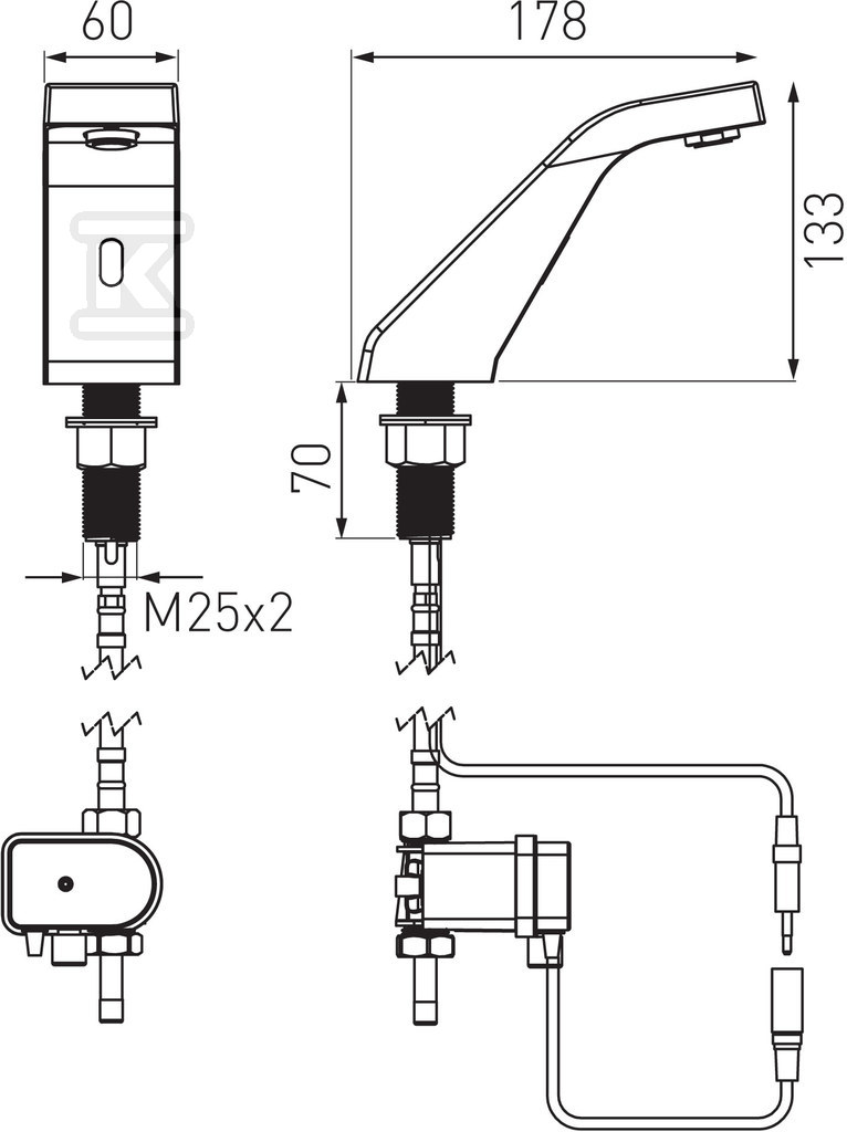 Bateria umywalkowa Sirocco Sensor - BBB101