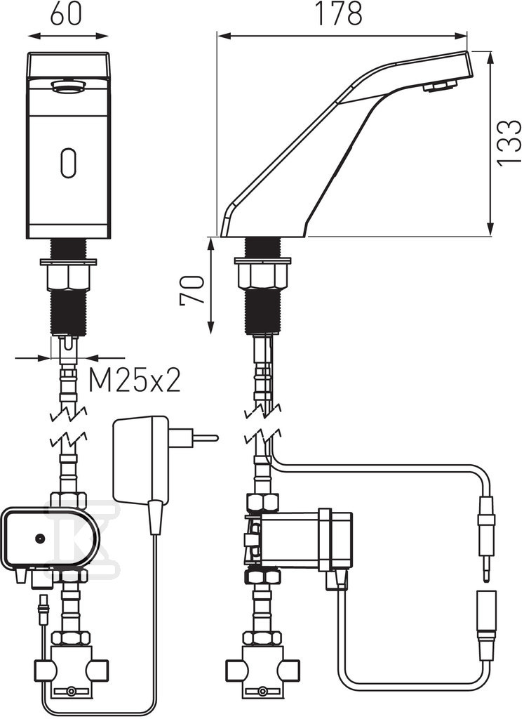 Bateria umywalkowa Sirocco Sensor - BBB101SM