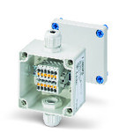 Skrzynka przyłączeniowa z 6 złączkami Push-in 2,5 mm2, ABS, 85×83×63 mm, szara