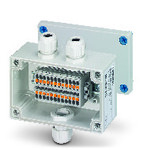 Skrzynka przyłączeniowa z 12 złączkami Push-in 2,5 mm2, ABS, 130×80×60 mm, szara