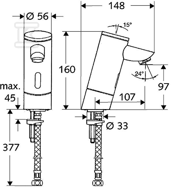 Bateria umywalkowa Schell Puris 9V, - 012000699