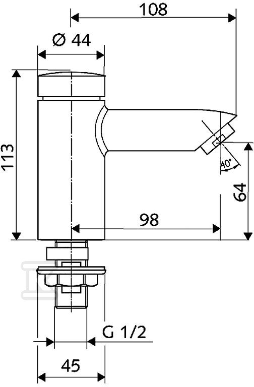 Petit self-closing basin mixer SC,1/2" - 021220699