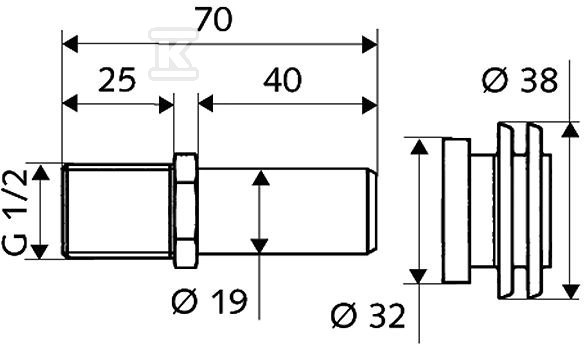 Zestaw dopływowy do pisuaru 1/2" dopływ - 031050099