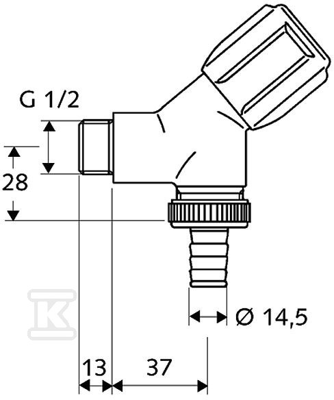 Zawór skośny Comfort do urządzeń 1/2", - 033860699