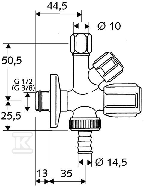 Zawór kombinowany kątowy Comfort 1/2" - 035510699