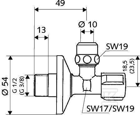 Zawór kątowy regulacyjny Comfort 3/8" - 049060699