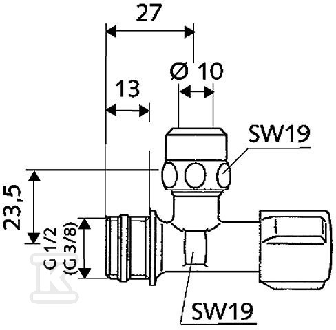 Zawór kątowy regulacyjny Comfort 3/8" - 049020699