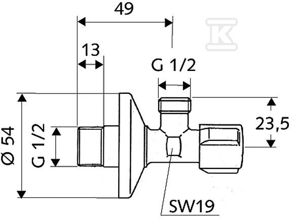 Zawór kątowy regulacyjny Comfort - 052170699