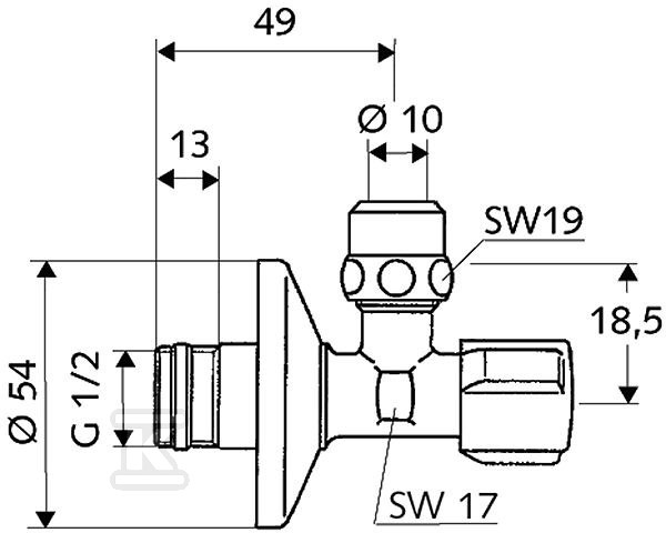 Zawór kątowy regulacyjny Comfort 1/2" - 052760699