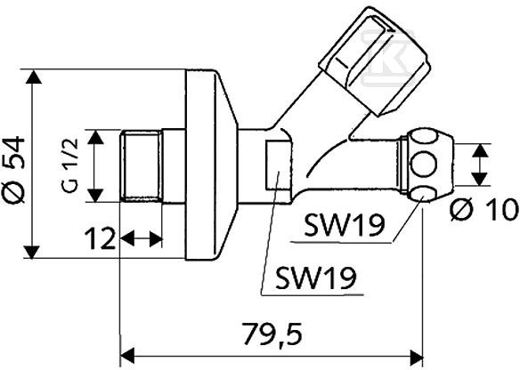 Zawór skośny Comfort,1/2", chrom - 059030699