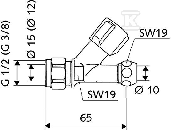 Zawór skośny Comfort 1/2" 15 mm chrom - 059130699