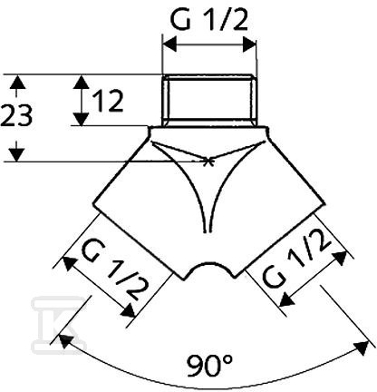 Trójnik widełkowy 3x1/2" - 444020699