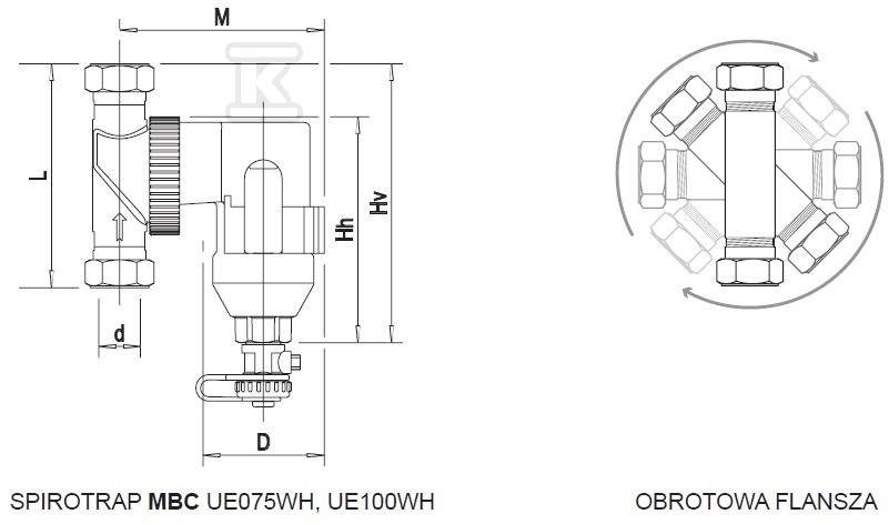 Spirotrap MBC 1 "dirt separator, with - UE100WH