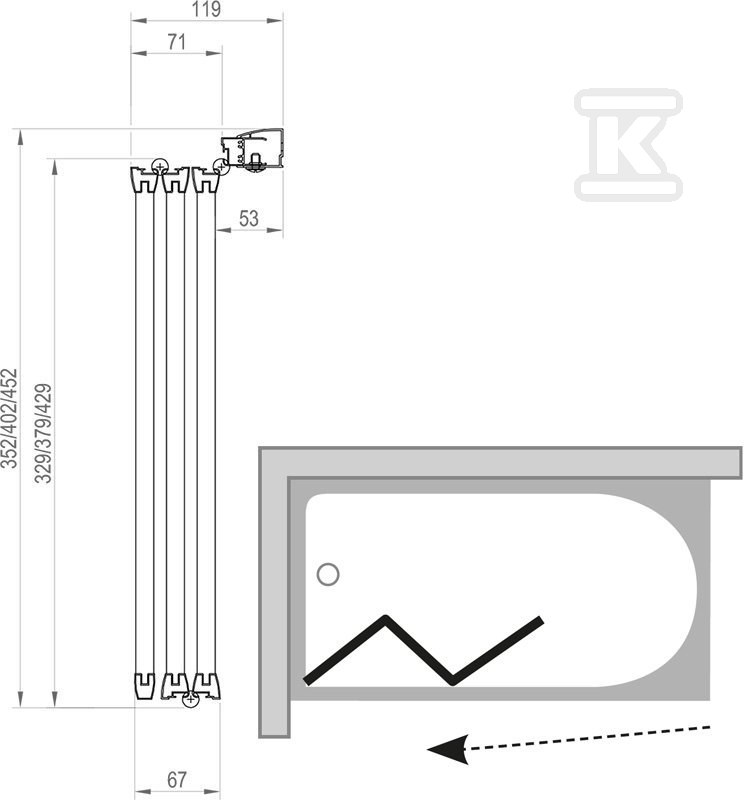 PIVOT screen VS3 115 satin + - 795S0U00Z1