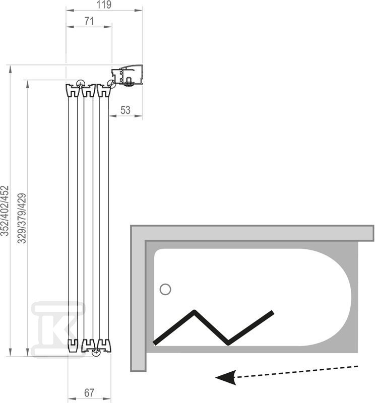 PIVOT screen VS3 130 satin + - 795V0U00Z1