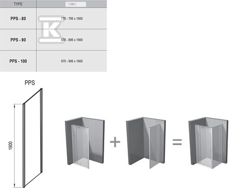 Paravan de dus PIVOT PPS-90, profil - 90G70U00Z1