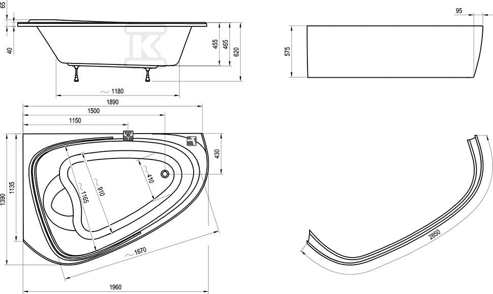 Love Story II bathtub frame - CY75000000