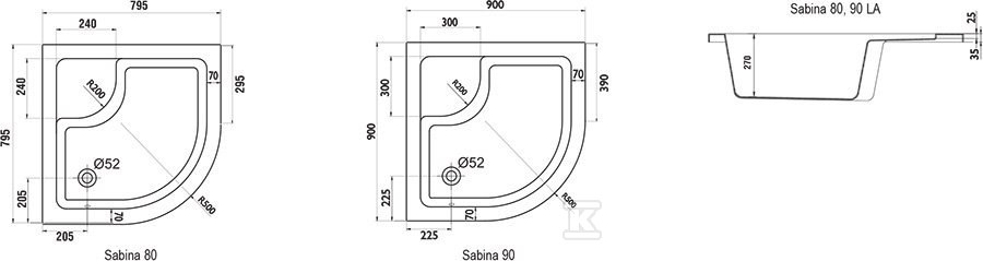 Panel Sabina 90 biały - GPX11002