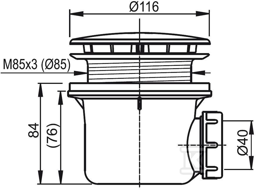 Syfon Standard 90 - chrom - X01314