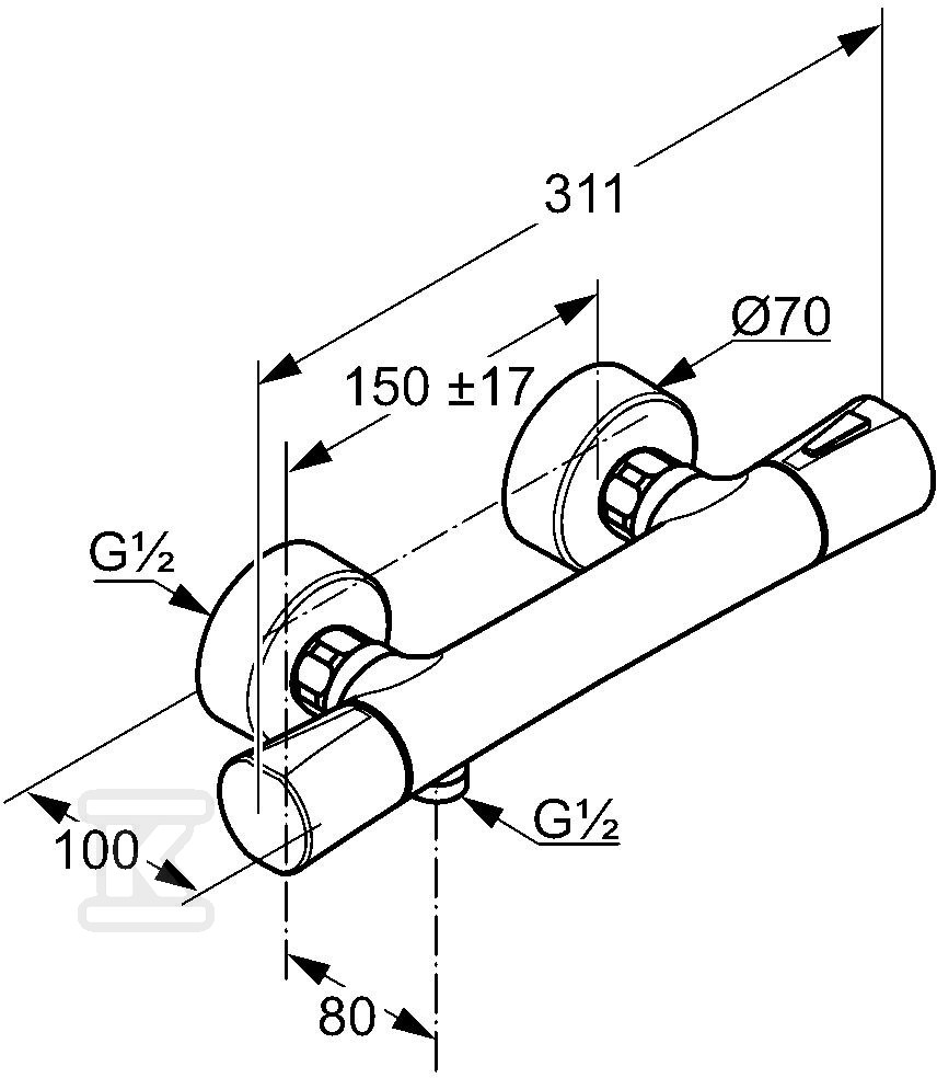 Bateria prysznicowa Zenta z termostatem - 351000538