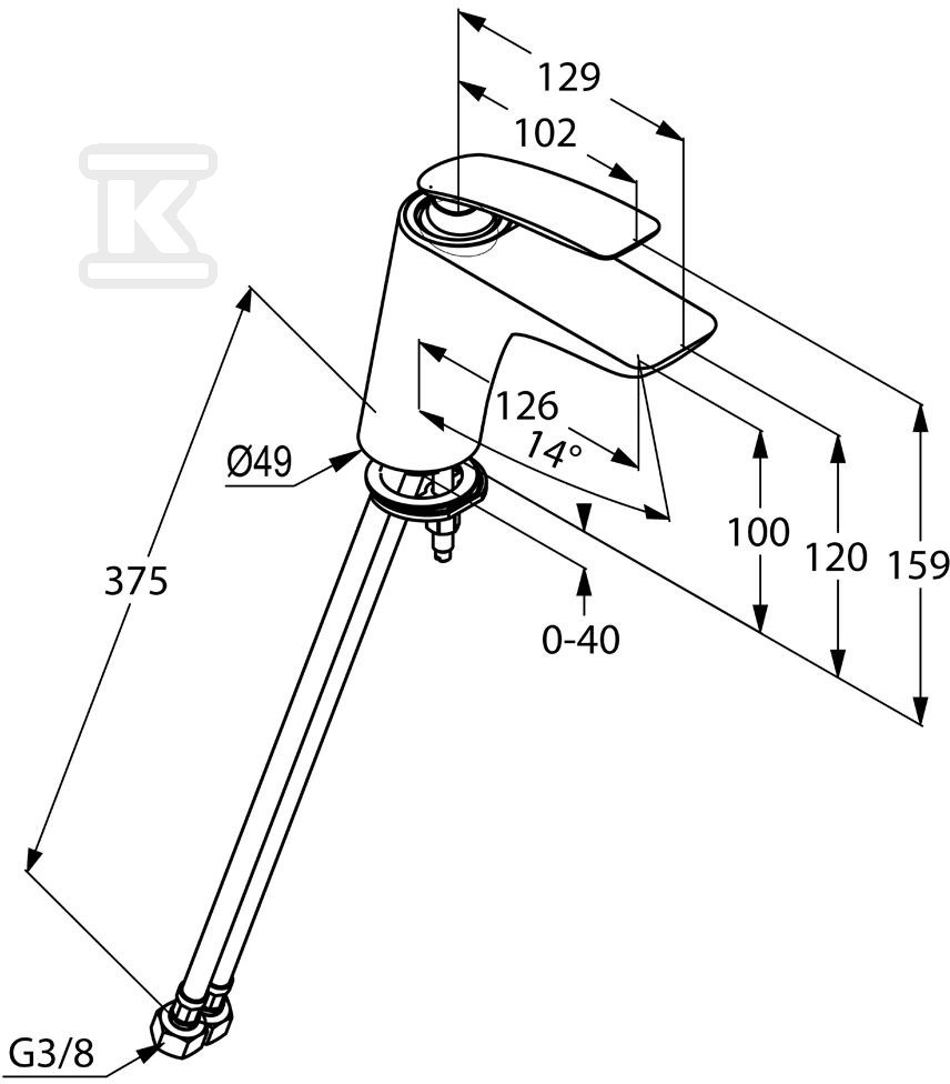 Bateria umywalkowa Kludi Balance, - 520260575