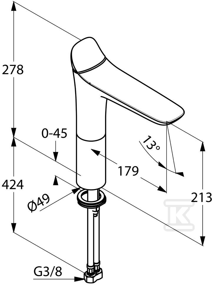 Bateria umywalkowa Kludi Ambienta - 532960575