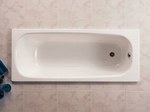 Contesa 120x70 cm Bathtub made of enamelled steel, 2.4 mm thick, glued legs, ribbed upper edge, earthing. The set does not include legs and a siphon. Adhesive legs A291021000