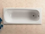 Continental bathtub 140x70 cm Enamelled cast iron bathtub, non-slip bottom, earthed. The set does not include the legs.