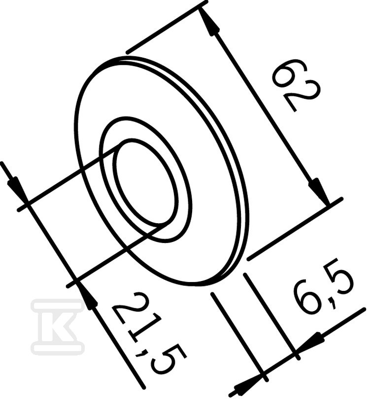 Rozeta maskująca, płaska 1/2", średnica - 102002