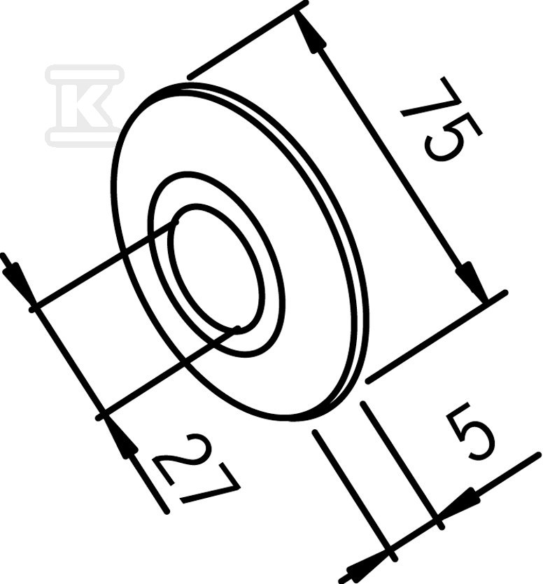 Rozeta płaska, gwint 3/4", grubość 5 - 102003