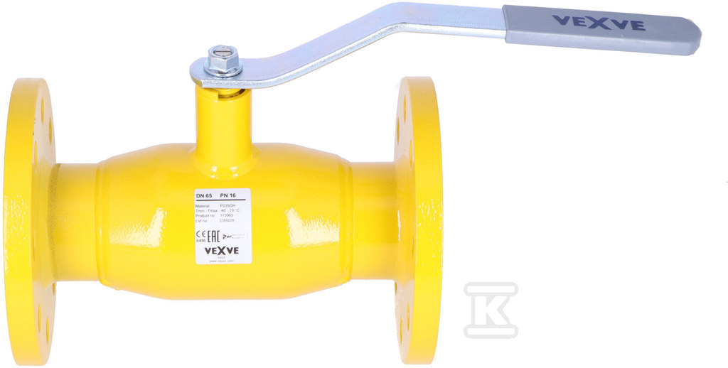 Газовий кульовий кран VEXVE, DN65 PN16 - 113065