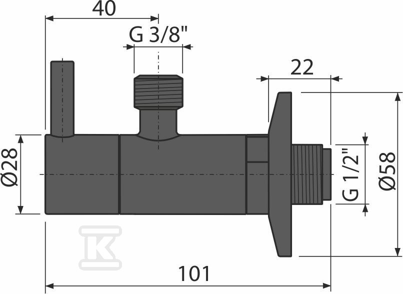 Angle Valve With Filter 1/2"×3/8", - ARV001BLACK