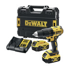 Дриль-шуруповерт DEWALT XR 18V безщітковий, 2-швидкісний, момент 50Nm, 2 акумулятори 4.0Ah, зарядний пристрій та валіза TSTAK DCD777M2T-QW