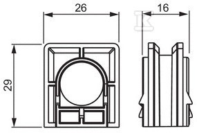 Short connector 71mm, call system - PMR474