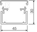 PVC wiring conduit 30x45mm, gray /2m/ - LF3004507030