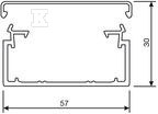 PVC wiring conduit 30x60mm, gray /2m/ - LF3006007030