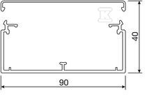 PVC 40x90mm cable, gray /2m/ - LF4009007030