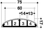 PVC floor duct with cover, 18x75, beige - SL1807501019