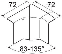 Internal angle adjustable 20x55, maple - SL200554D3