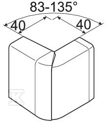 Outside angle adjustable 20x55, beech - SL200553D2