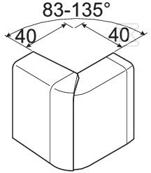 External angle adjustable 20x55, oak - SL200553D5