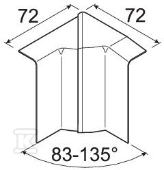 Adjustable internal angle 20x80, beech - SL200804D2