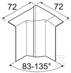 Internal angle adjustable 20x80, maple - SL200804D3