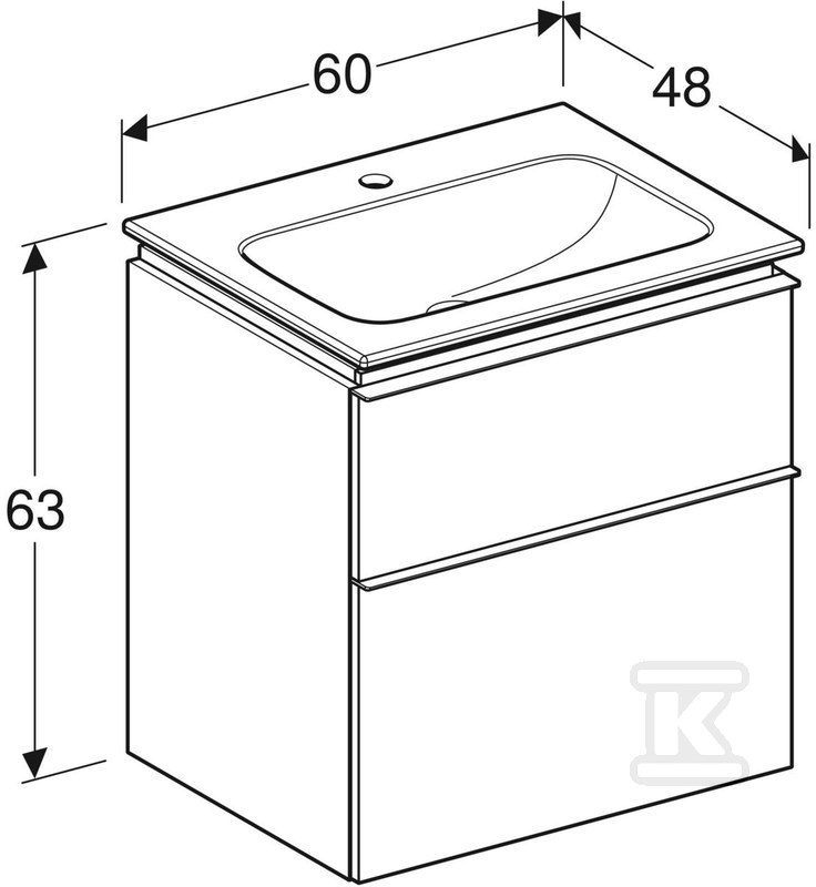 Zestaw: umywalka meblowa iCon slim z - 502.335.JH.1