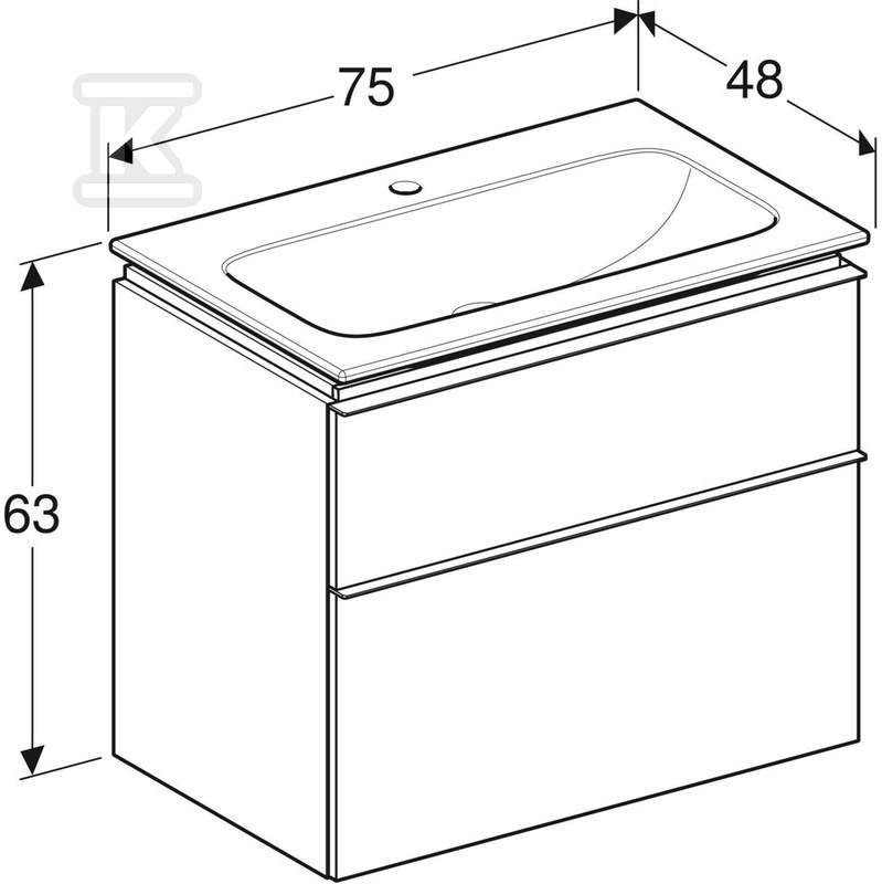 Zestaw: umywalka meblowa iCon slim z - 502.336.JK.1