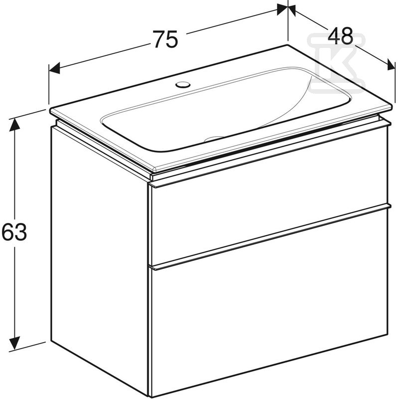 Zestaw: umywalka meblowa iCon slim z - 502.336.JR.1