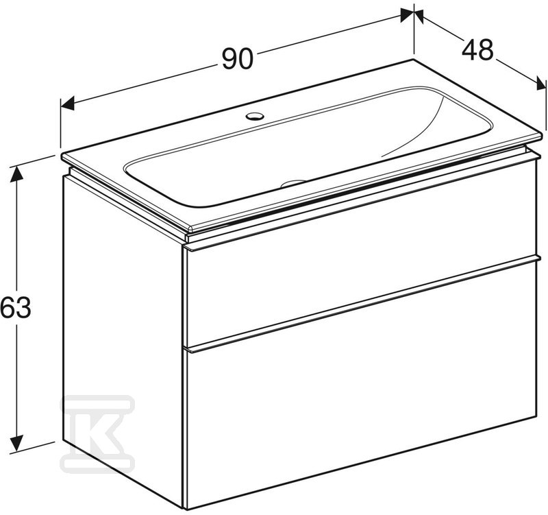 Zestaw: umywalka meblowa iCon slim z - 502.337.JH.1