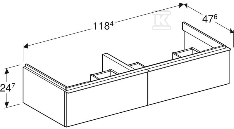 Szafka iCon pod umywalkę podwójną z - 502.314.JR.1